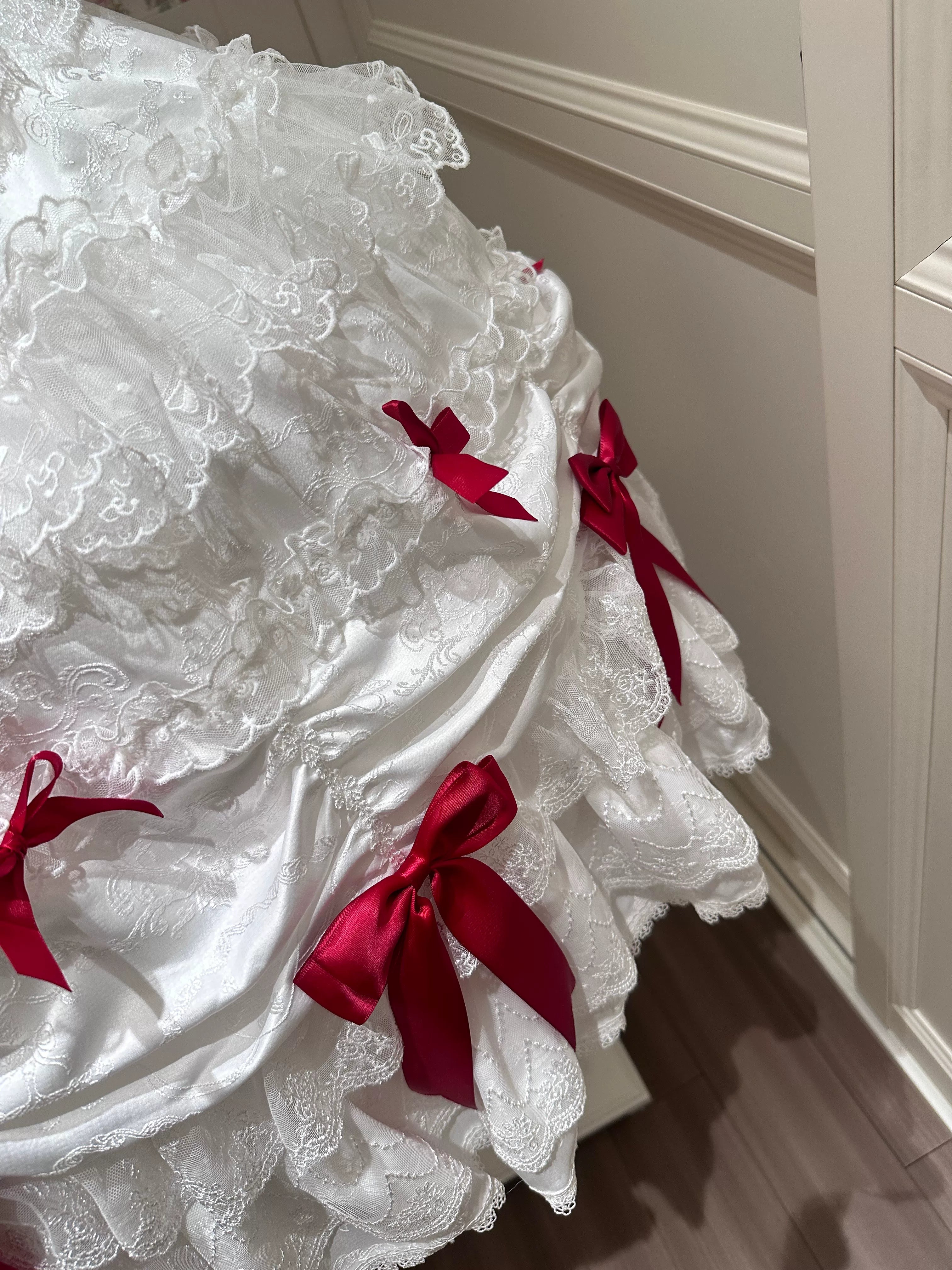 Satin Gift Box - Sweet Lolita JSK Dress, Bows and Layered Lace - image 10