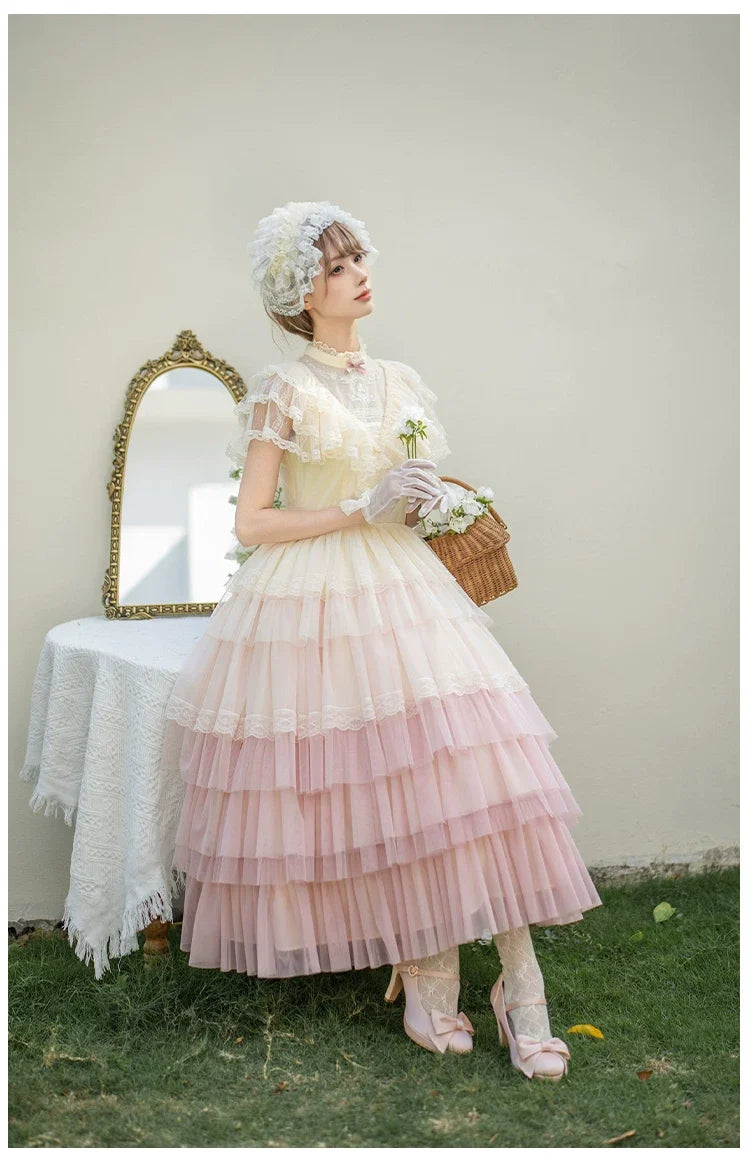 True Vow Embroidered Classic Lolita Dress with Layered Gradient Hem and Accessories - image 18