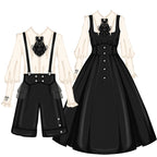 Night Raven Magic - Ouji Lolita Dress Set, Suspender Shorts & Cape - image 6
