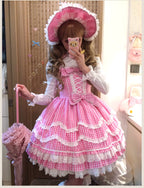 Plaid Baileys - Pink Plaid Old School Lolita JSK Dress - image 2