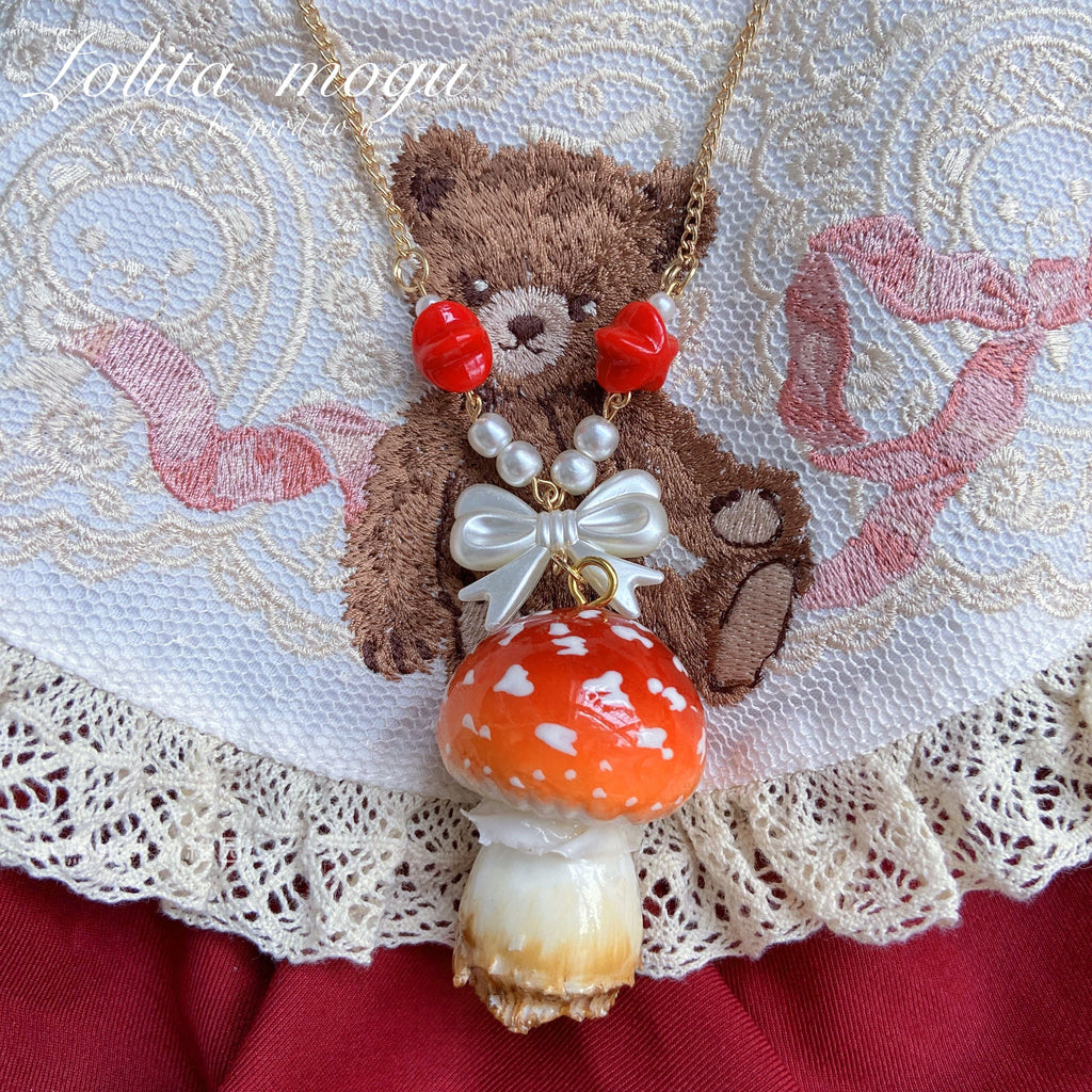 Handcraft Kawaii Lolita Mushroom Necklace - image 14