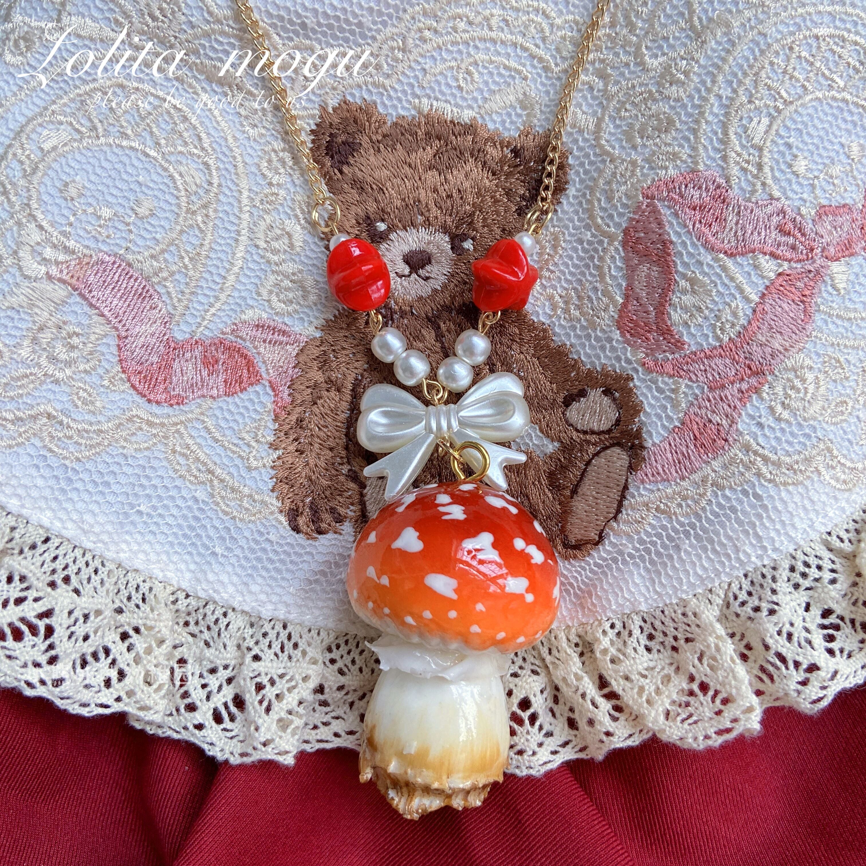 Handcraft Kawaii Lolita Mushroom Necklace - image 14