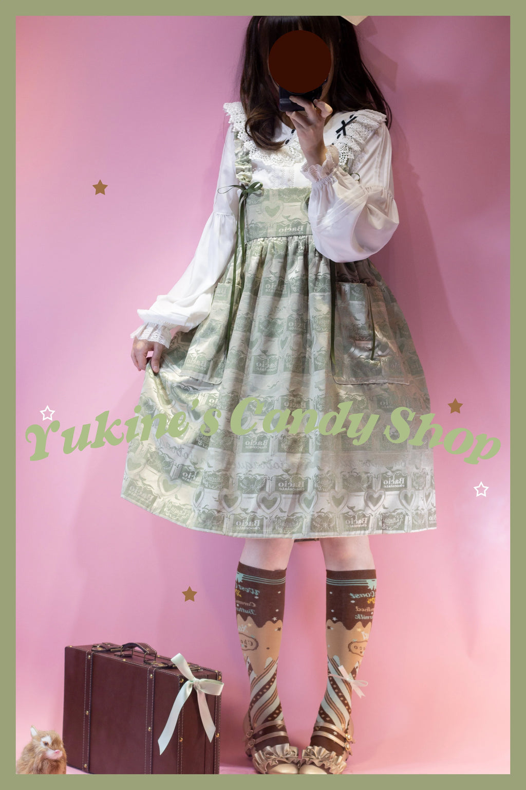 Kawaii Lolita Chocolate Color Cotton Socks - image 19
