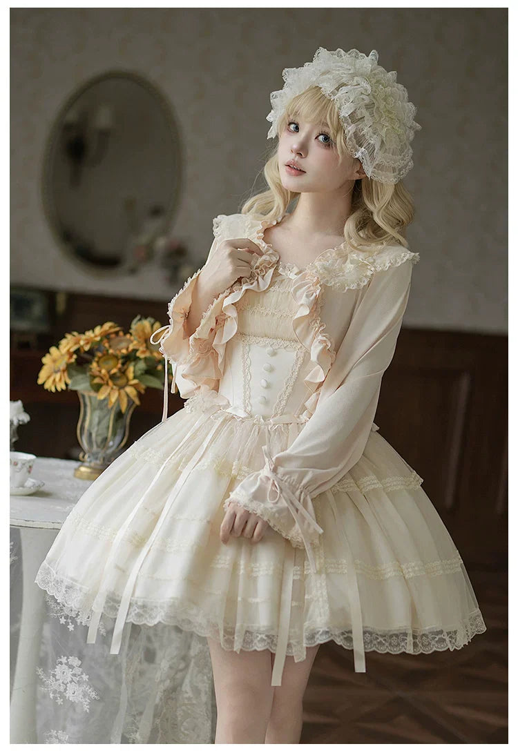 Confession Poem - Classic Lolita Corset JSK Set, Lace & Bows - image 19