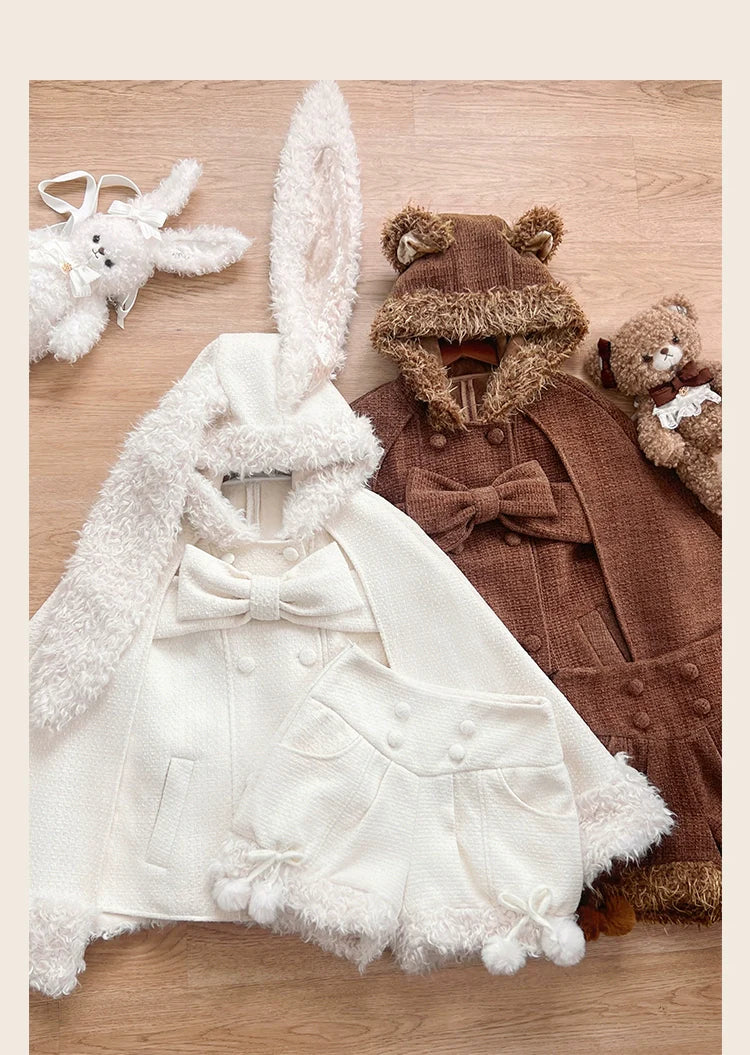 Rabbit & Bear - Winter Kawaii Lolita Cape and Shorts - image 26