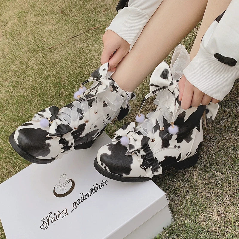 Enthusiastic Ideation - Elegant Lolita Shoes Fleeced Short Martin Boots - image 29