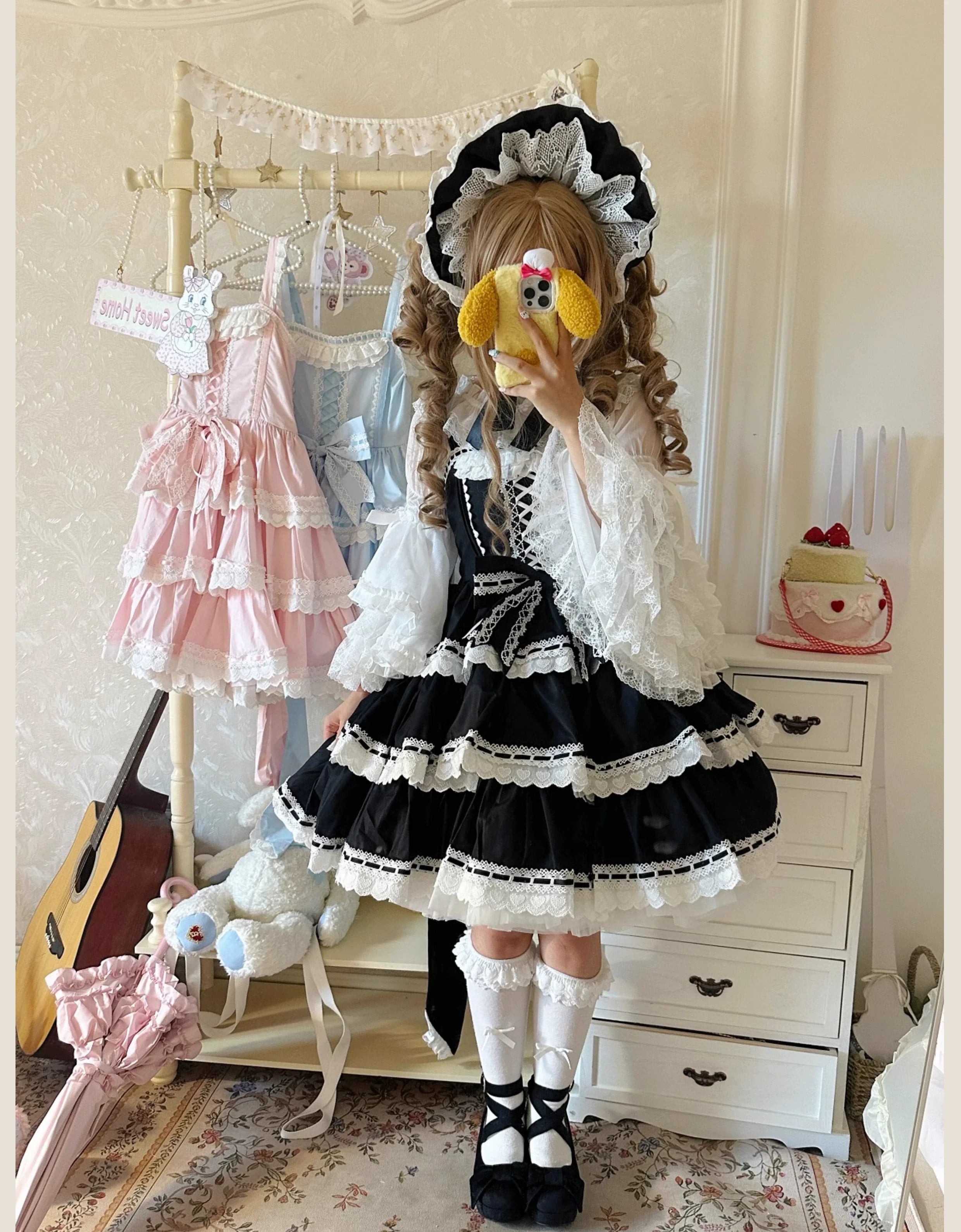 Otome Heart Cotton Old School Lolita JSK Dress Suit and Accessories - image 20