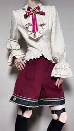 Heir - Military Ouji Lolita Blouse, Coat & Shorts Set - image 12