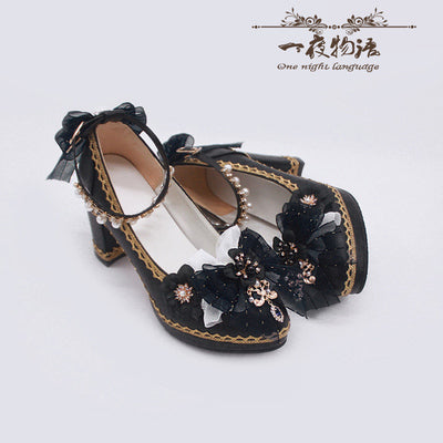Bright PU Wedding Lolita Thick High Heels - image 13