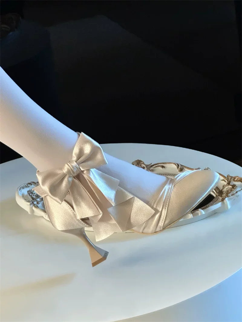 Coronation - Classic Lolita Wine Glass Heel Shoes with Detachable Bows - image 7