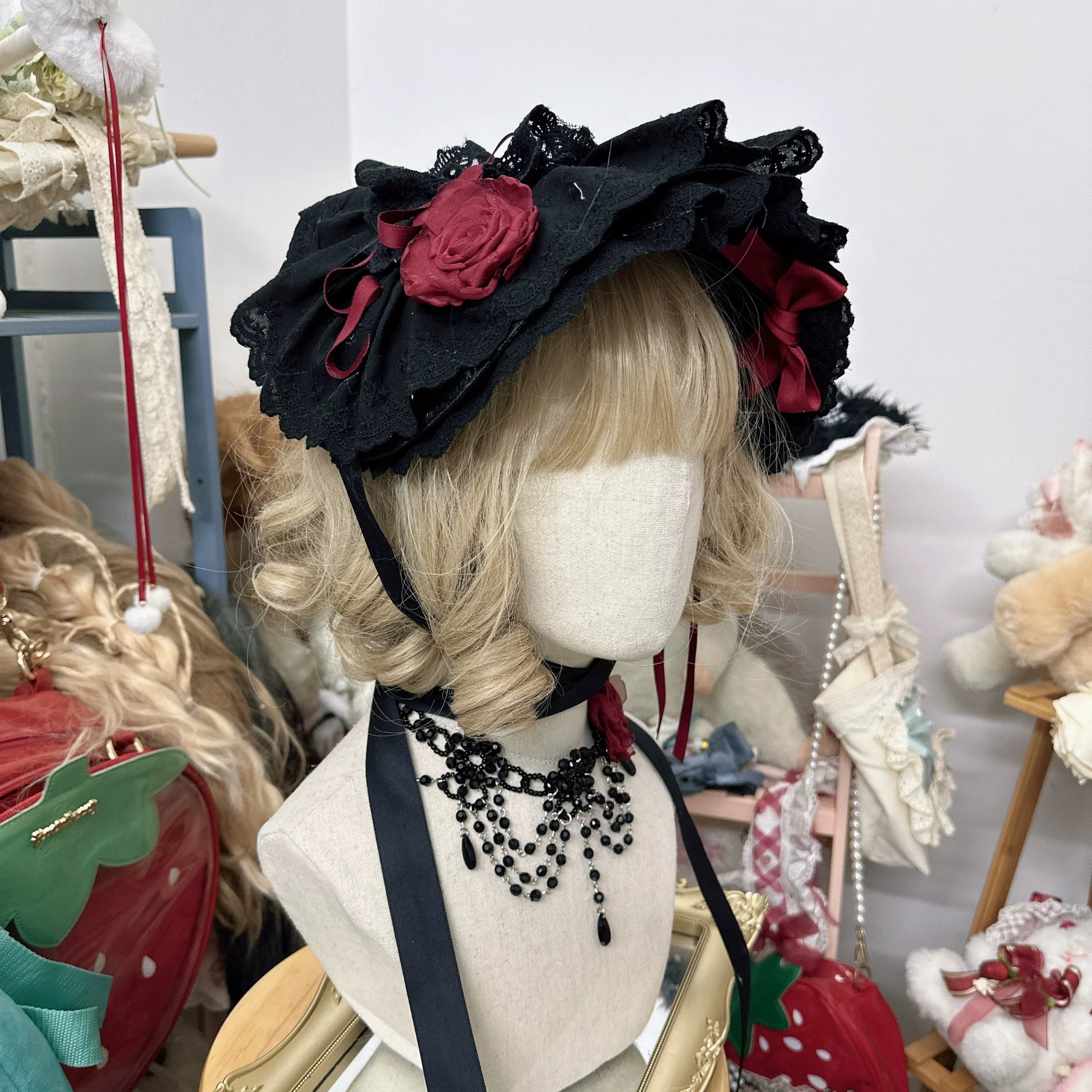 Gothic Lolita Bonnet Pure Cotton Hat Collection - image 16