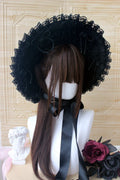 Gothic Lolita Handmade Bonnet with Bows and Beads - image 7