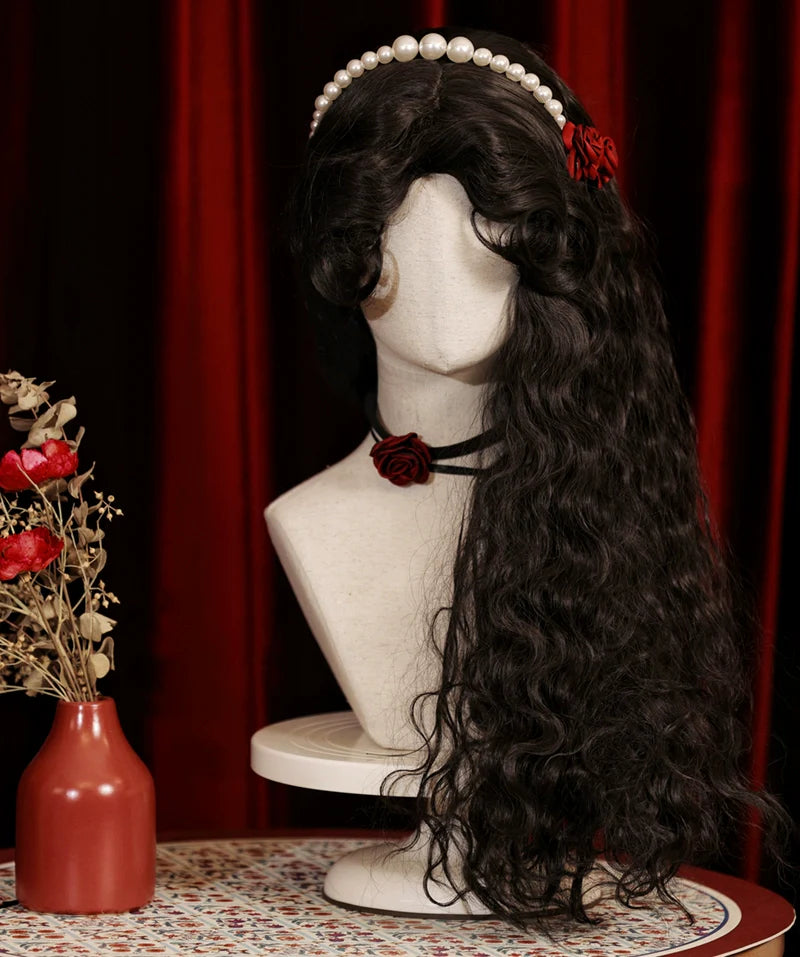 Gypsy Rose - Black Retro Lolita Curly Wigs Fluffy Sheep Curl Wigs - image 5