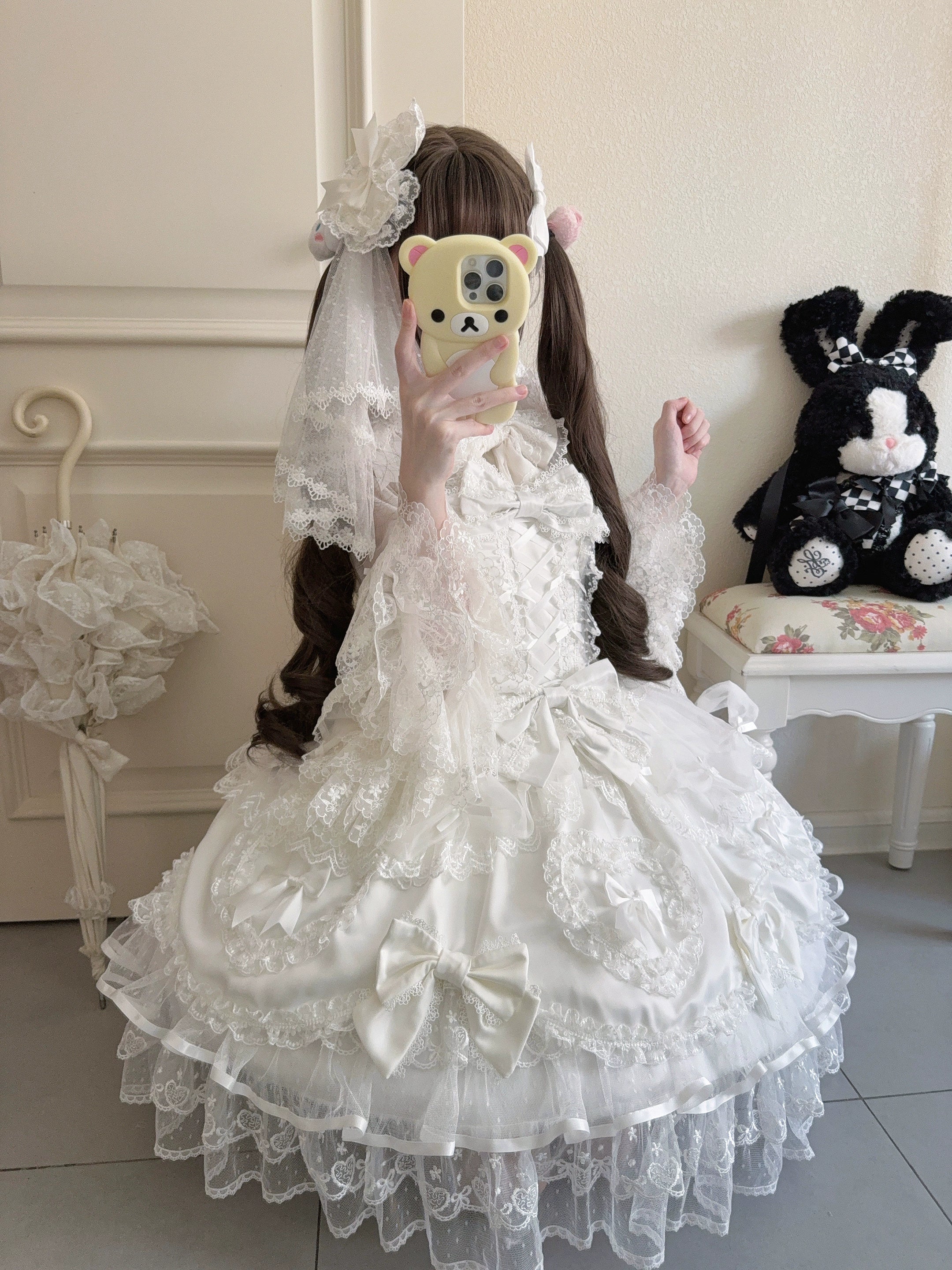 Velvet Sweetheart - Doll-like Sweet Lolita Jumper Dress, Bow Accents - image 12