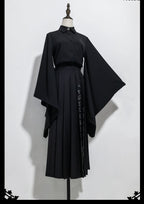 Pomegranate Note - Black Pleated Ouji Skirt - image 2
