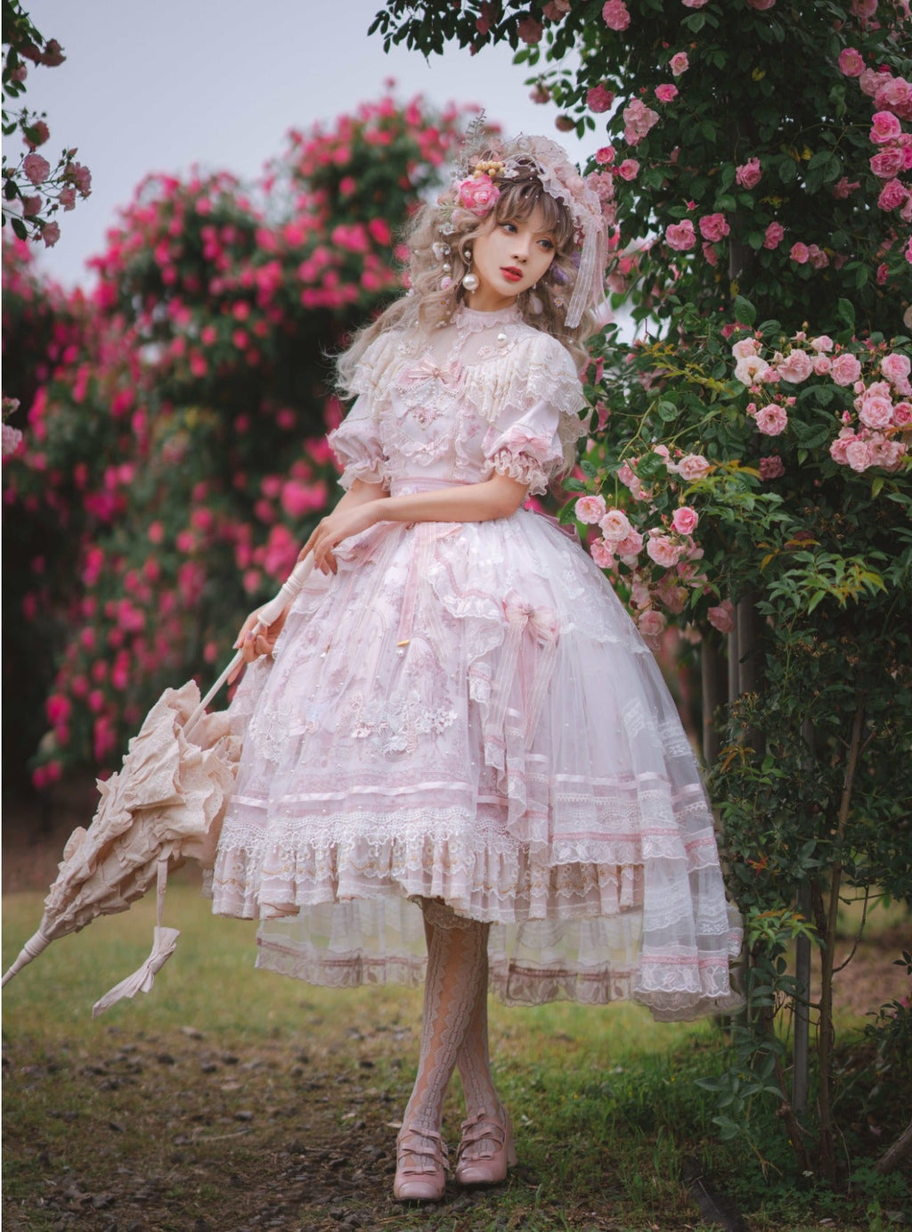 Sunset Realm Lolita Bride Gorgeous OP FS - image 6