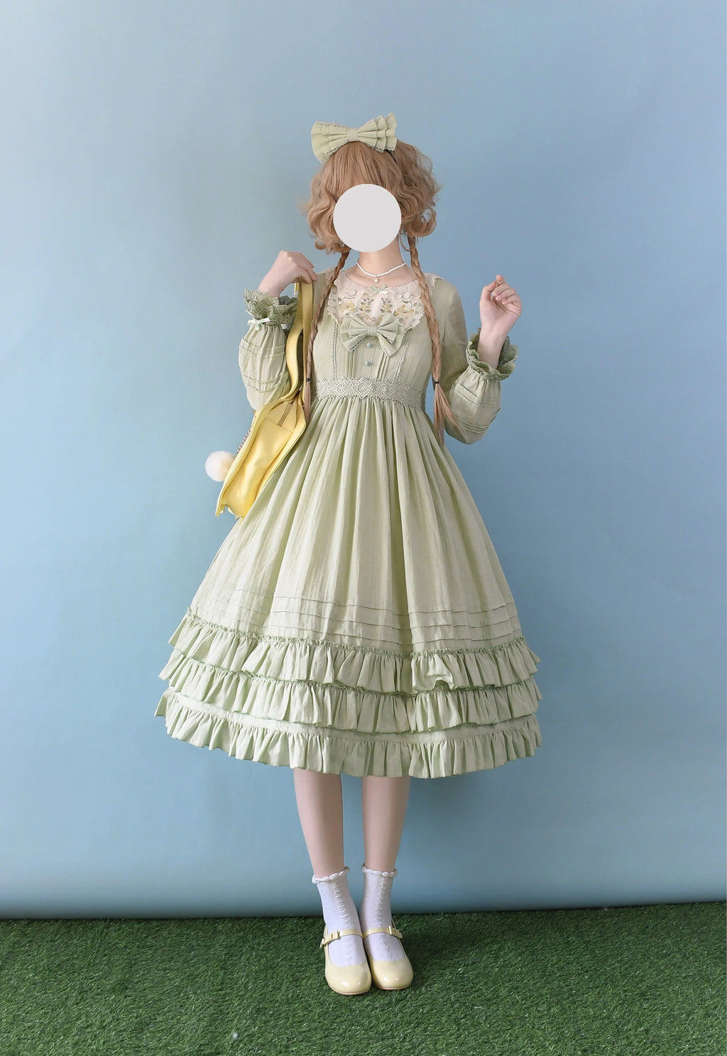 Nerry - Sweet Lolita Embroidered OP Dress Multicolors - image 2