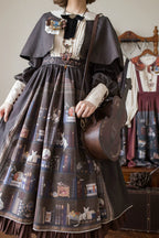 German Bookshelf - Classic Lolita OP Dress & Detachble Cape - image 19