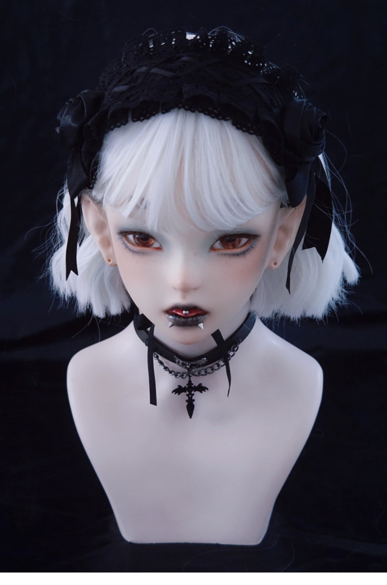 Gothic Handmade Black Rose Hairband - image 5