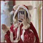 Sweet Bear Gift House - Sweet Lolita Suit Christmas Lolita OP and Cape - image 7