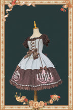 Chandelier - Old School Lolita OP Dress, Polka Dot, Chandelier Print and Accessories - image 9