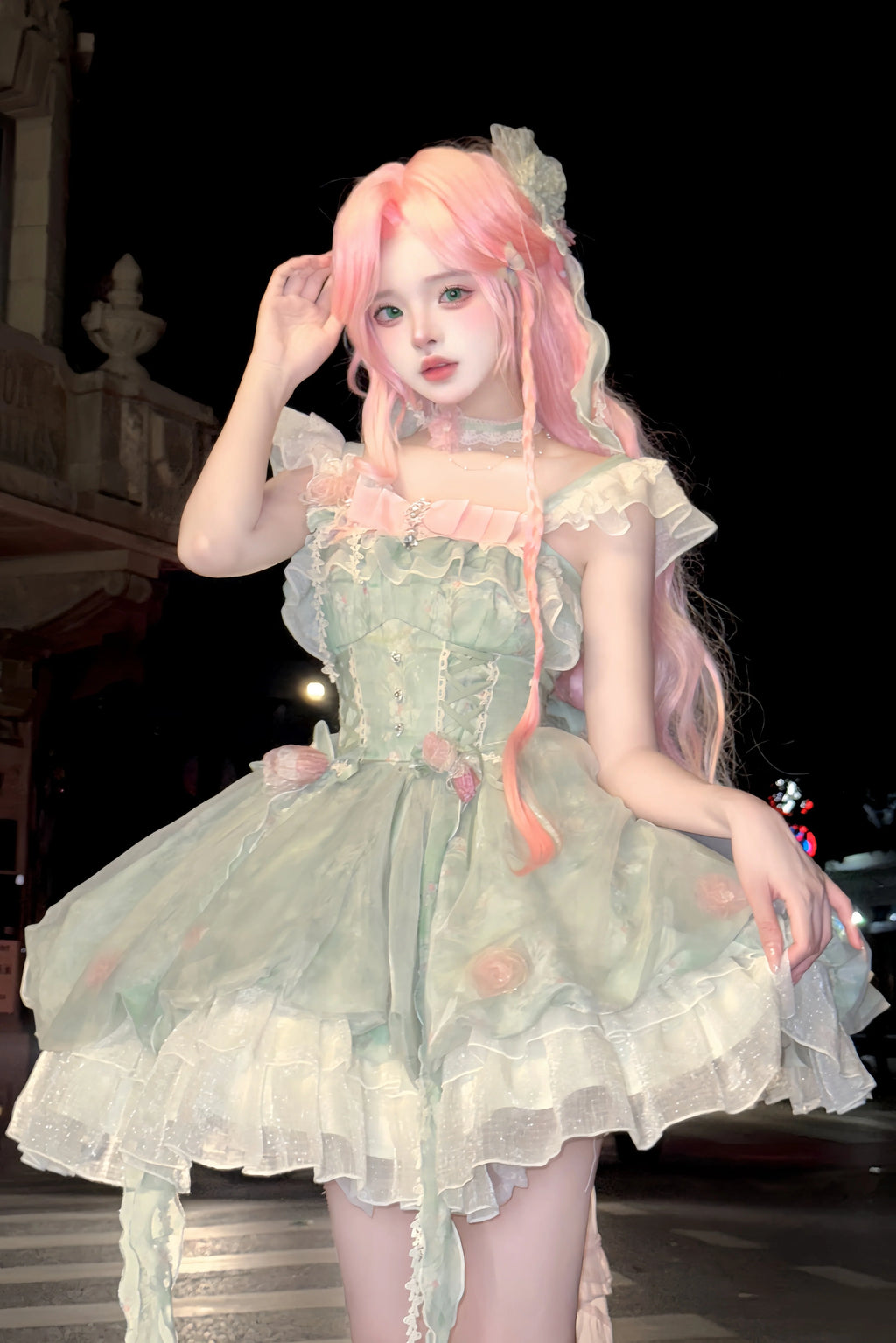 Floral Magician - Sweet Lolita Dress Floral Print Short Length JSK - image 3