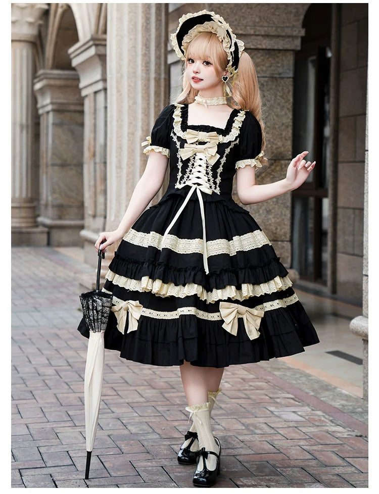 Chapter Seven - Spring Cotton Lolita OP Dress Doll-Like Dress - image 2