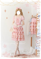 Rose Garden Bunny - Daily Lolita Rose Bunny Printing OP JSK Dress Set - image 4