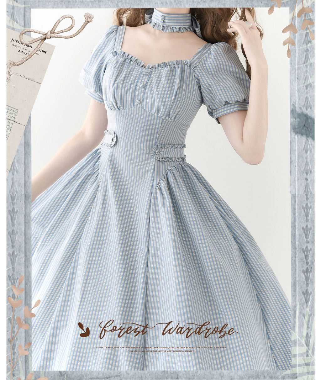 Chantilly Forest - Classic Lolita OP Dress With Square Neck & Underskirt - image 11