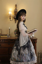 Clock Butterfly - Gothic Lolita Printed Blouse and Corset Skirt Set - image 24