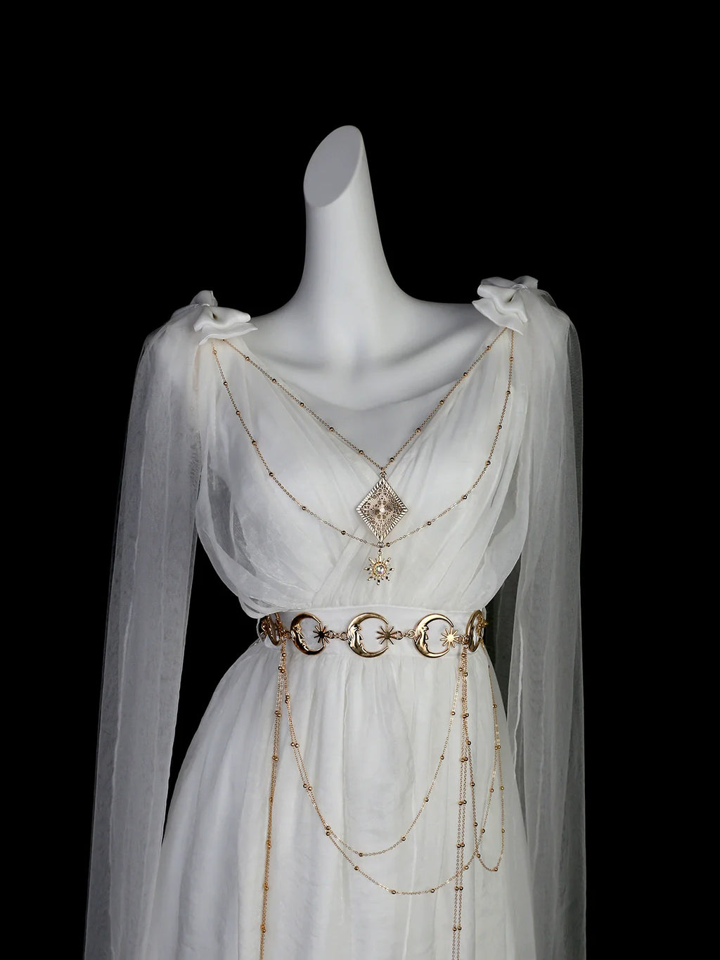 Divine - Elegant Greek Mythology Style Lolita JSK Irregular Hem White JSK Dress - image 5