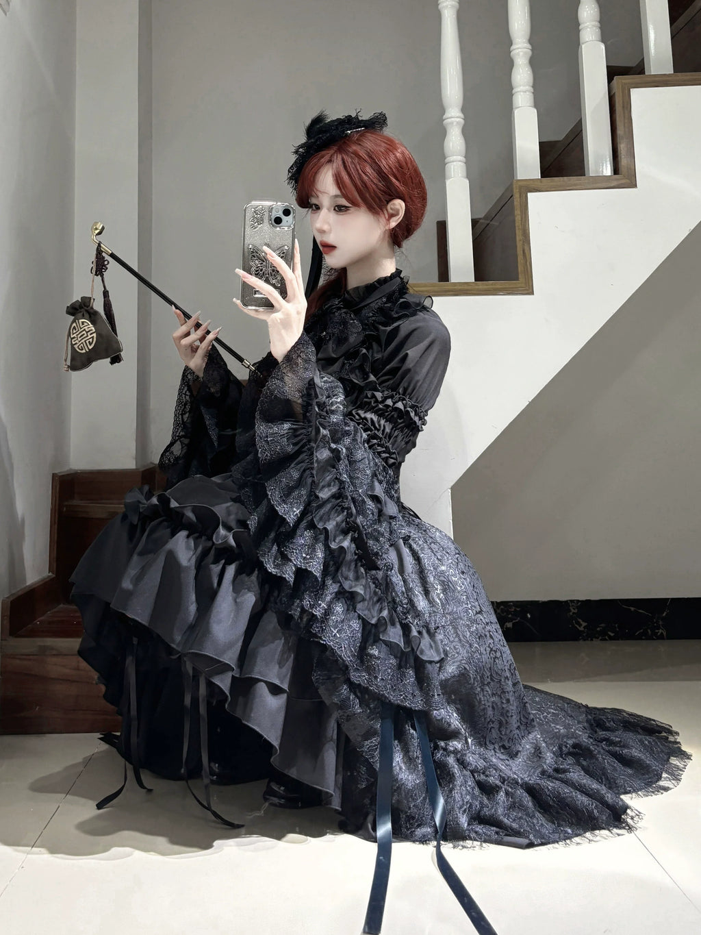 Eternal Taboo - Gothic Lolita Dress with Princess Sleeve Shirt - image 6