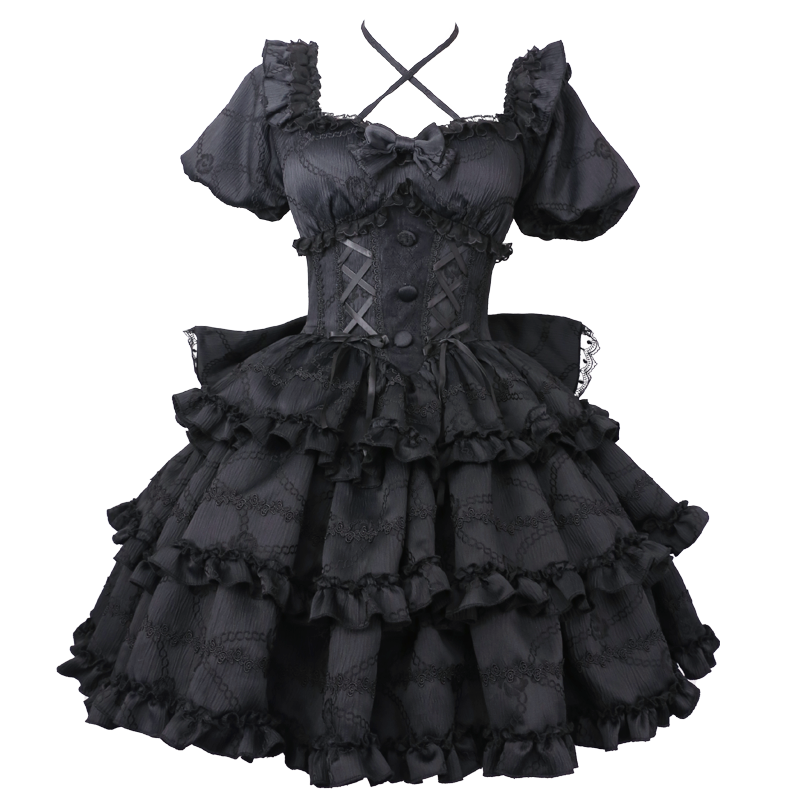 Puff Rose - Sweet Lolita OP Princess Bow Trailing Lolita Dress - image 13
