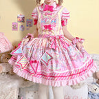 Candy Park Sweet Lolita Print Jumper Dress and Accessories - image 9
