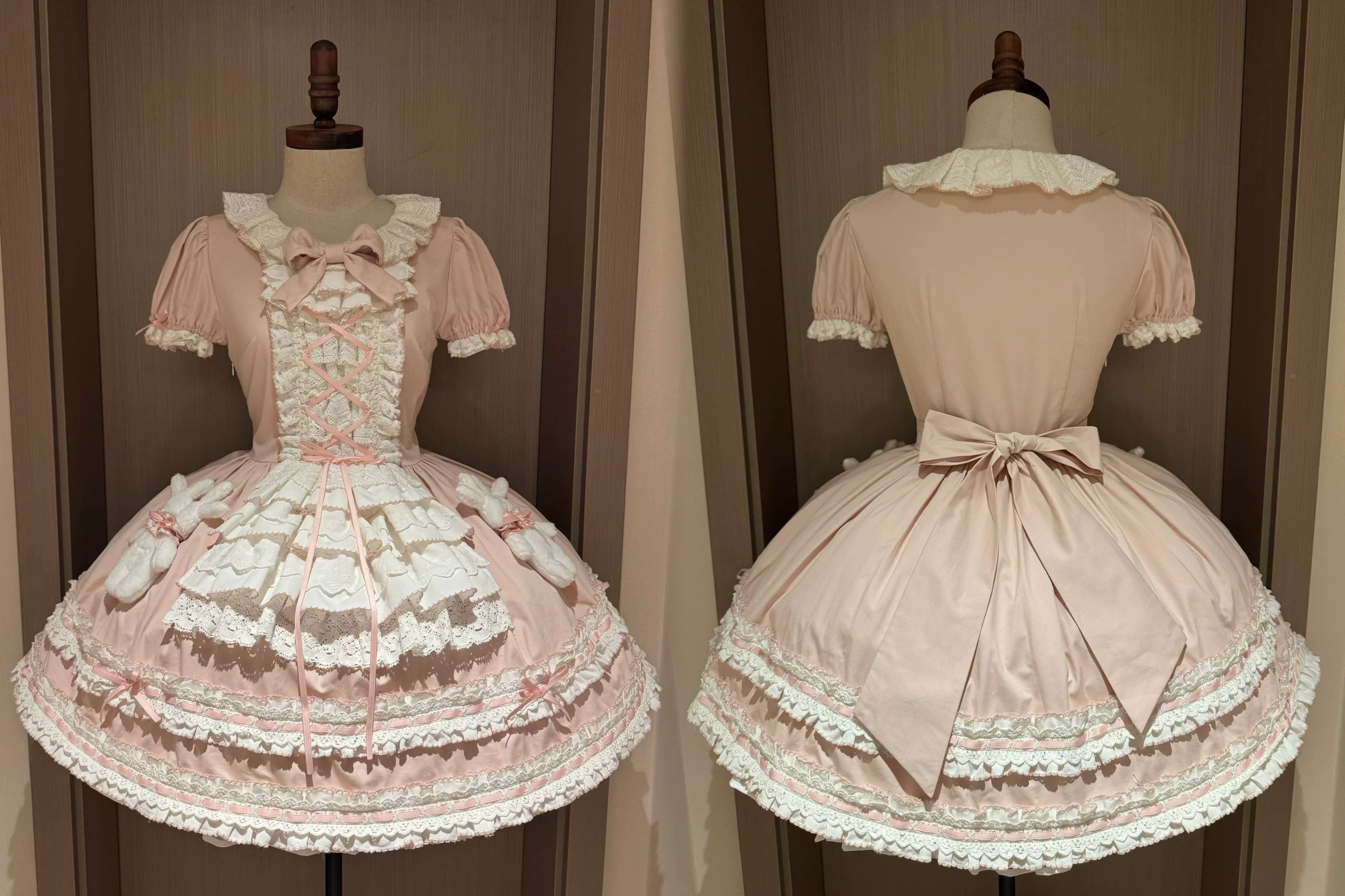 Coco Bunny - Cotton Old School Lolita OP Dress, Bunny Decoration and Accessories - image 7