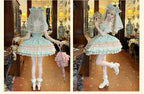 Lotus Crossing - Sweet Lolita Tiered Hem JSK Dress with Satin Bow and Accessories - image 21