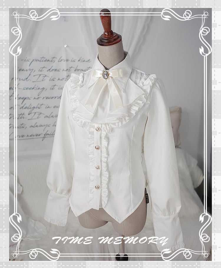 Elegant Lolita Slim Fit Mutton Sleeve Blouse - image 19