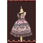 Chocolate Carousel - Peter Pan Collar Old School Lolita JSK Dress, Carousel Print and Accessories - image 4