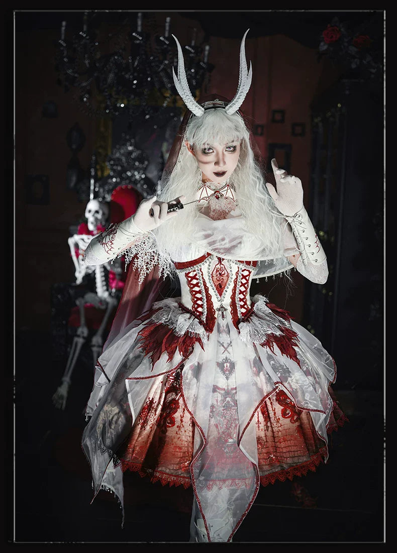 Bone Dragon - Gothic Lolita Corset JSK Dress Set with Embroidery - image 1