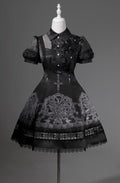 Black Lace Lily Gothic Classic Lolita OP Dress - image 1