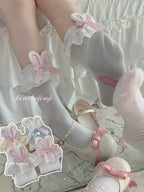 Cotton Lolita Bunny Ear Socks Summer Bow Short Socks - image 8