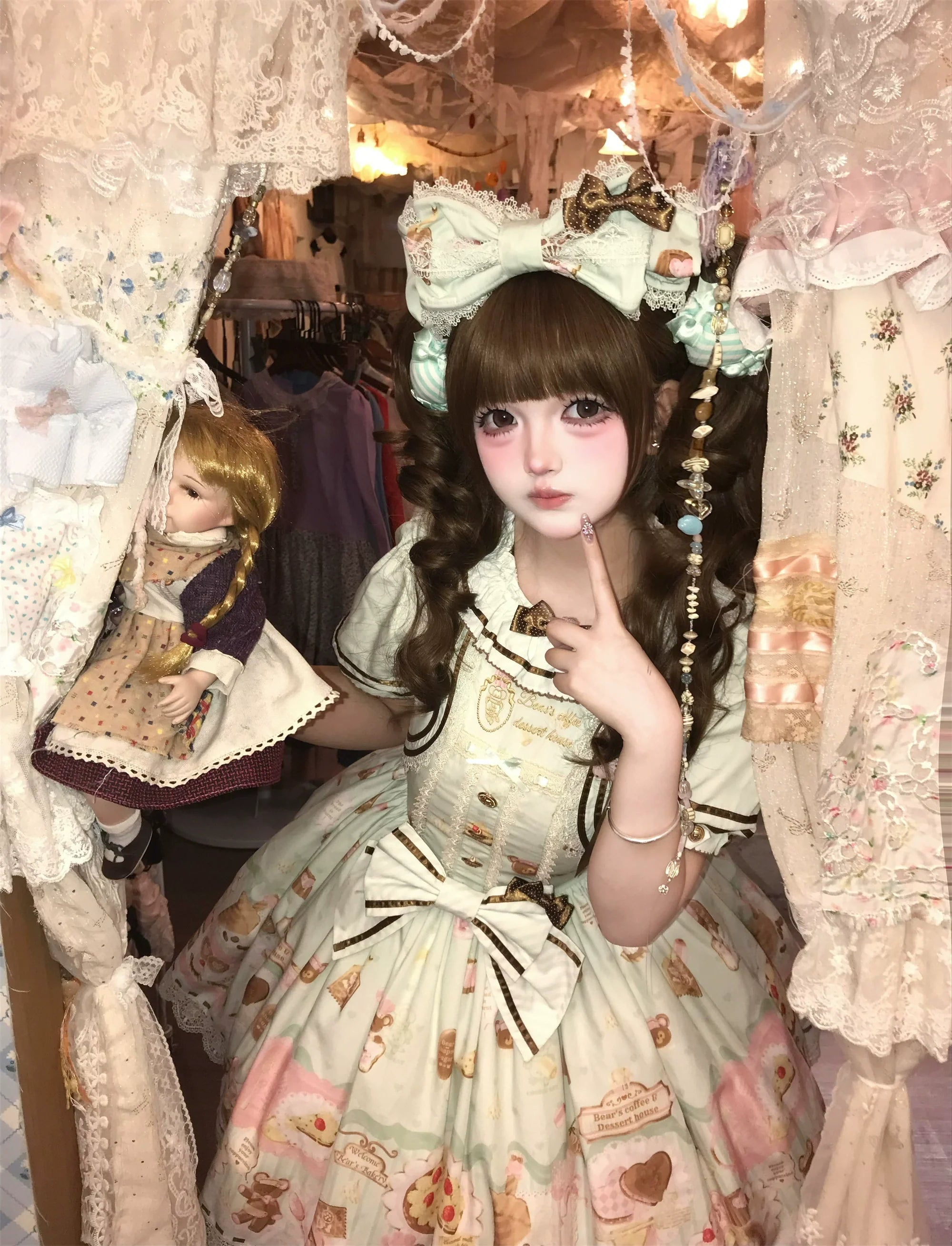 Dream Teahouse - Dessert Print Kawaii Lolita OP Dress Suit - image 15