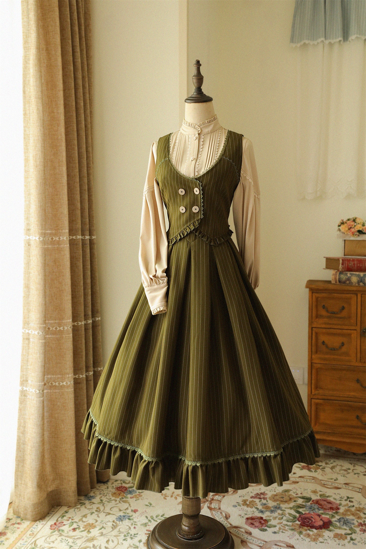 North of the Forest Classic Lolita Striped Vest and Skirt Set - image 4