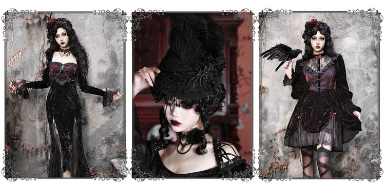 Duchess - Velvet Gothic Lolita Dress, Corset & Skirt - image 23