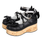 Princess Lolita Platform Shoes, Wood Grain Sole - image 1