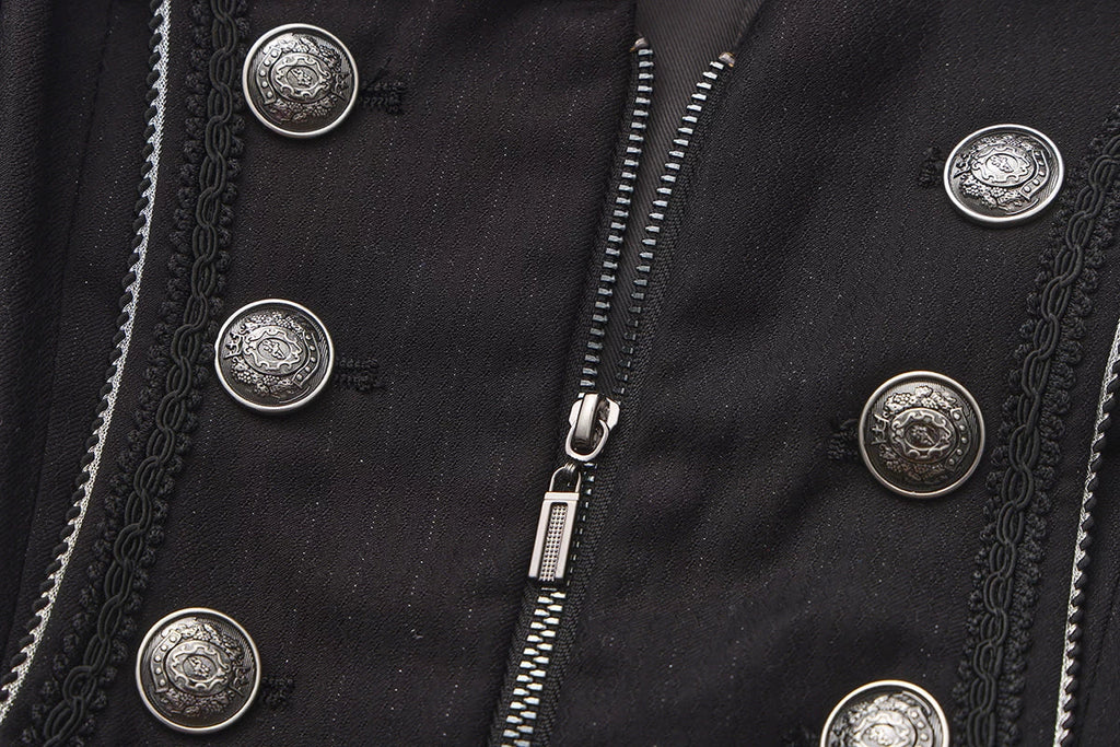 Timeless Silence Mystery - Sleeveless Ouji Lolita Vest Coat, High-Low Hem - image 7