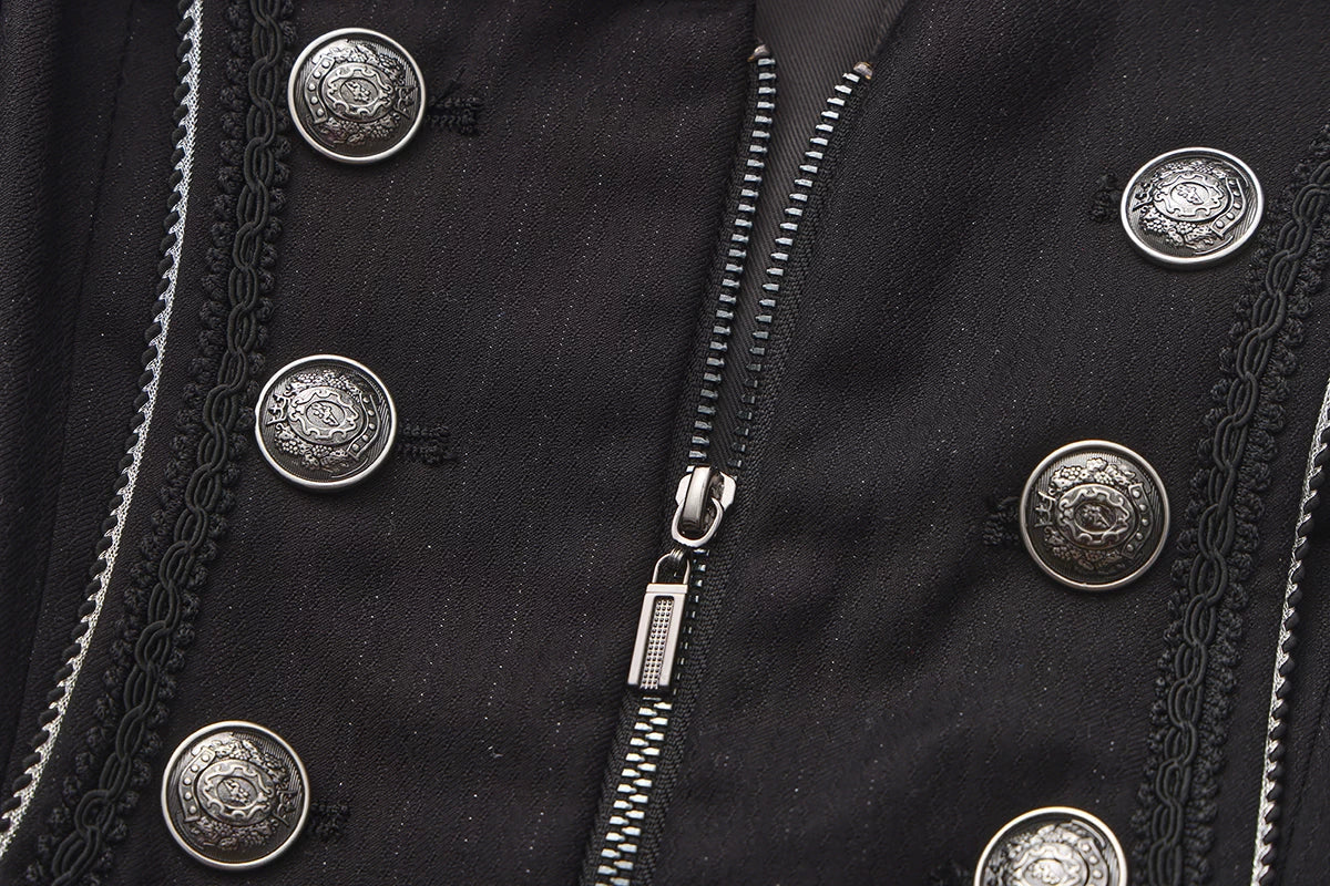 Timeless Silence Mystery - Sleeveless Ouji Lolita Vest Coat, High-Low Hem - image 7