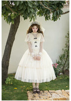White Mist Promise - Classic Lolita Corset OP Set, Edwardian Collar & Tiered Hem - image 4
