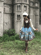 Coffee Bookshelf - Classic Lolita JSK and SK Set, Coffee Cup and Book Print - image 20