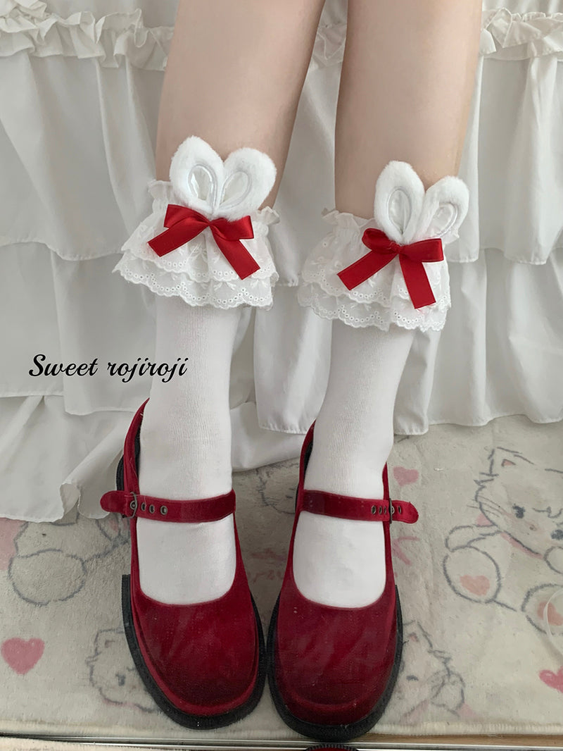Cotton Lolita Bunny Ear Socks Summer Bow Short Socks - image 17